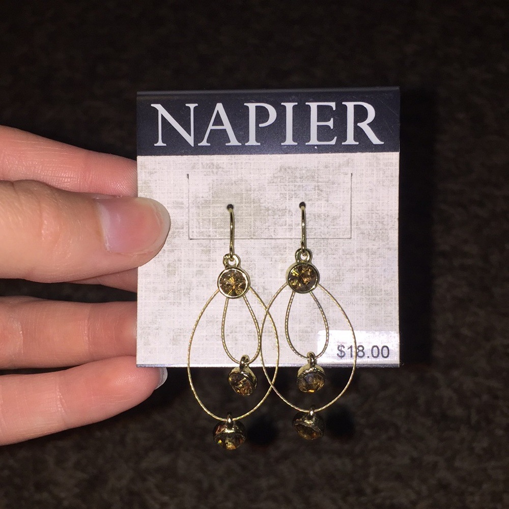 Gold colored hanging earrings